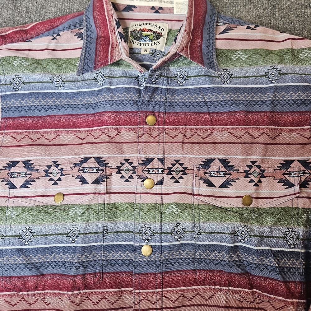 Cumberland Outfitters Western Shirt Snap Up Longsleeve Aztec Size Medium